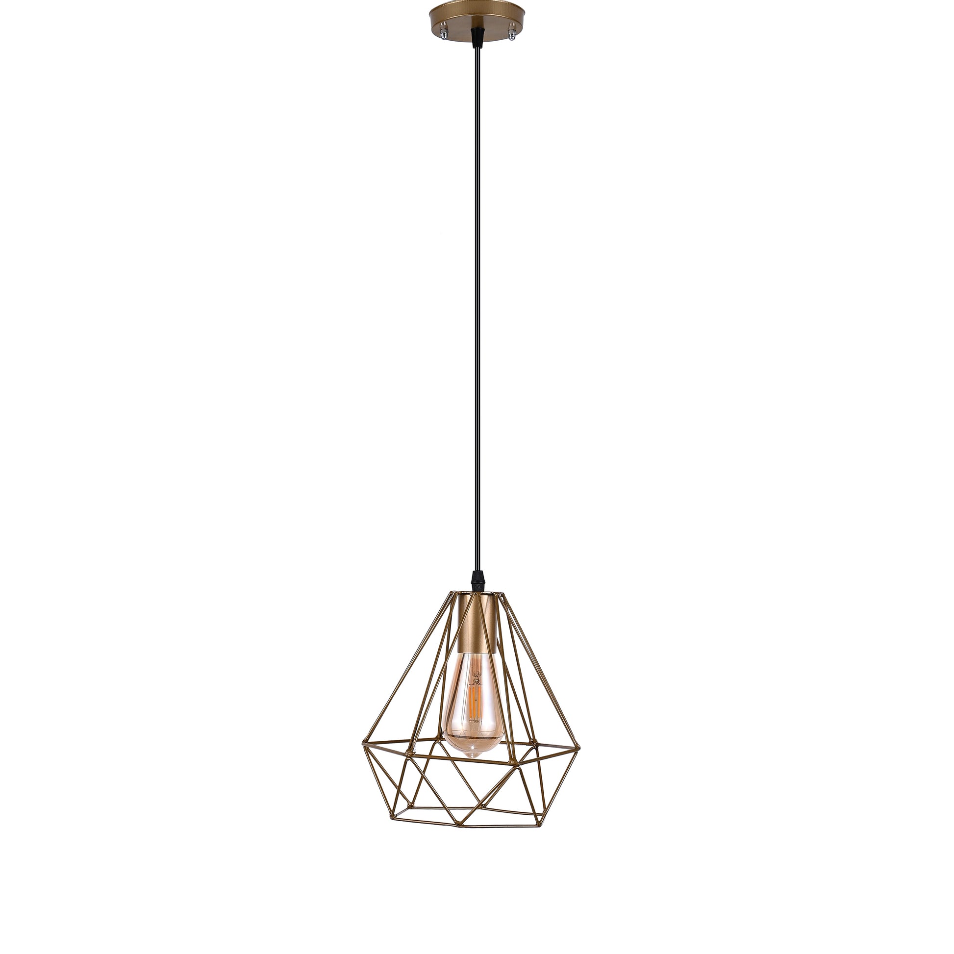 Diamond pendant light, 1 lamp, gold