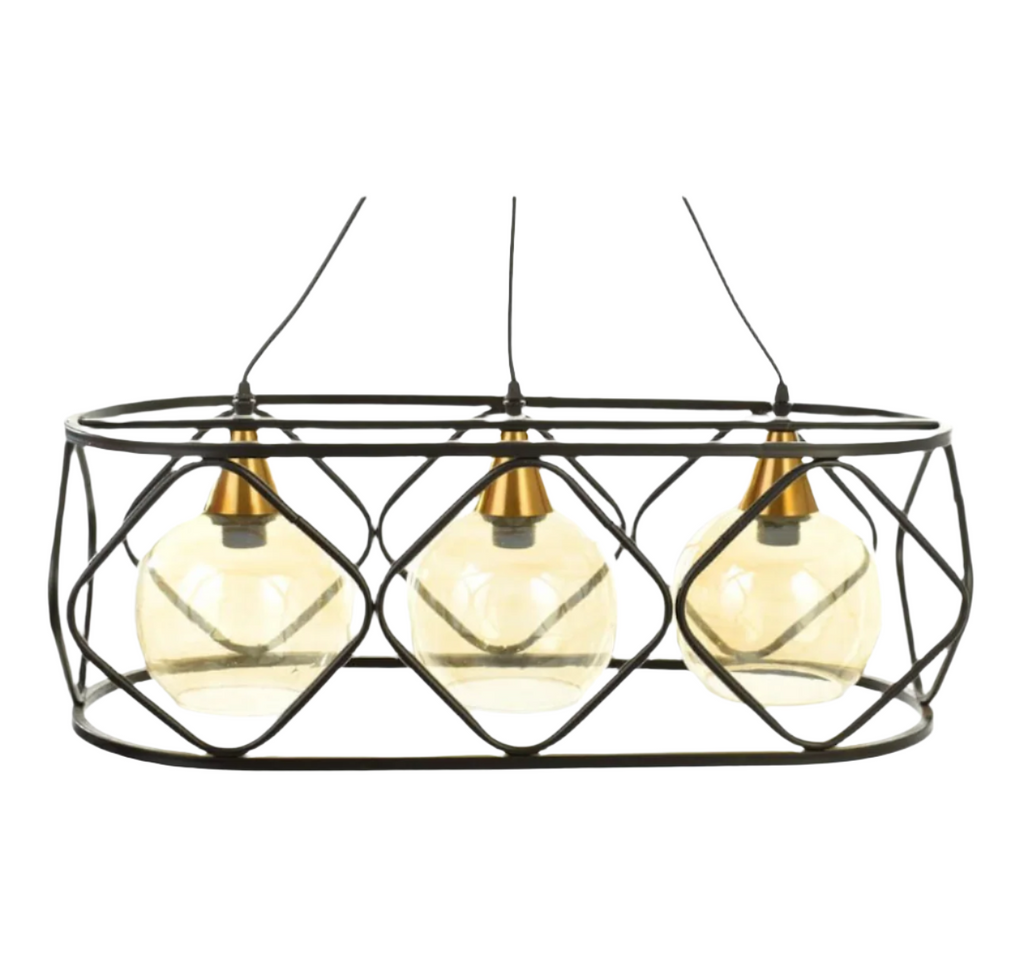 Modern Chandelier (Oval Shape) - Black