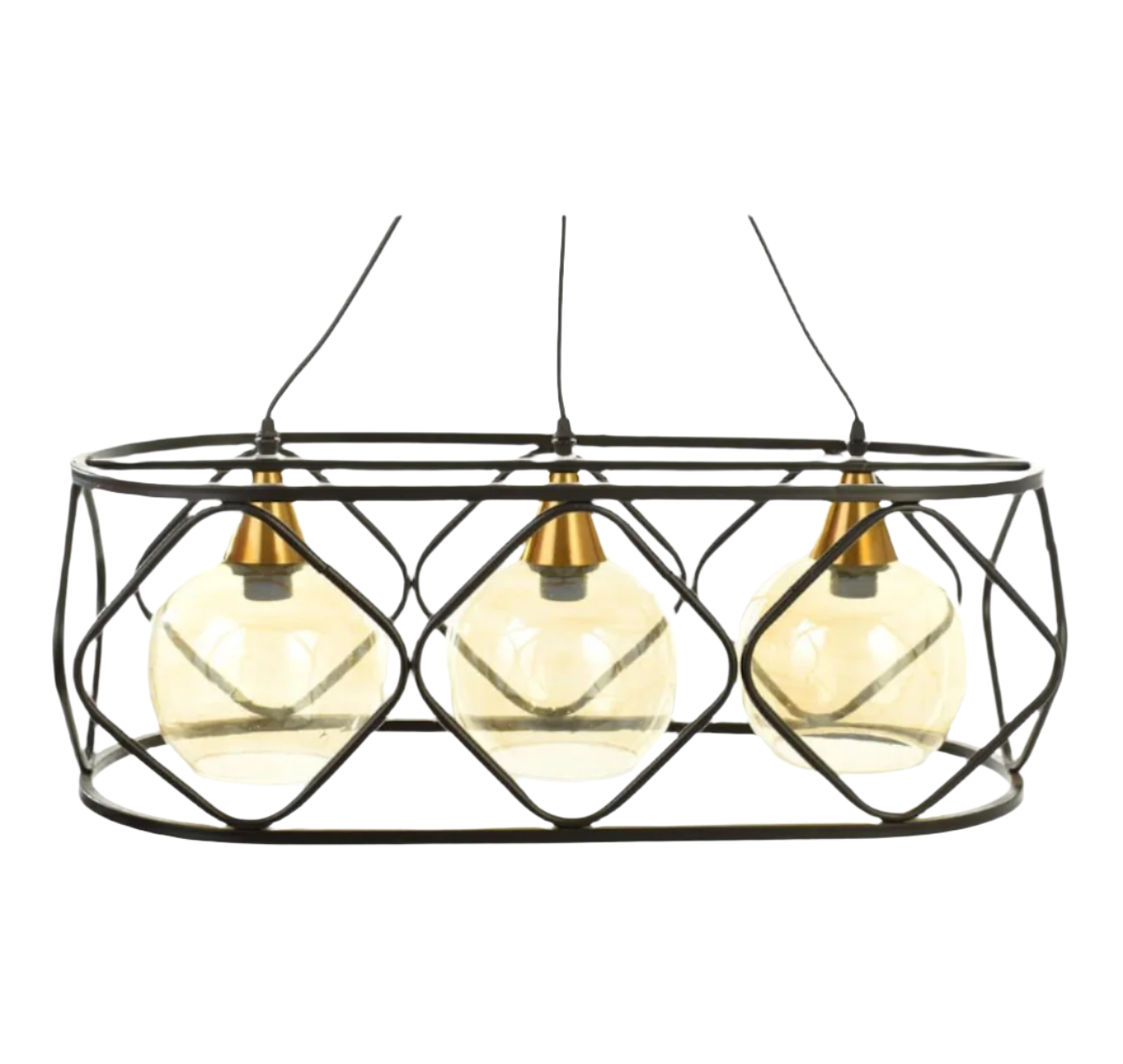 Modern Chandelier (Oval Shape) - Black