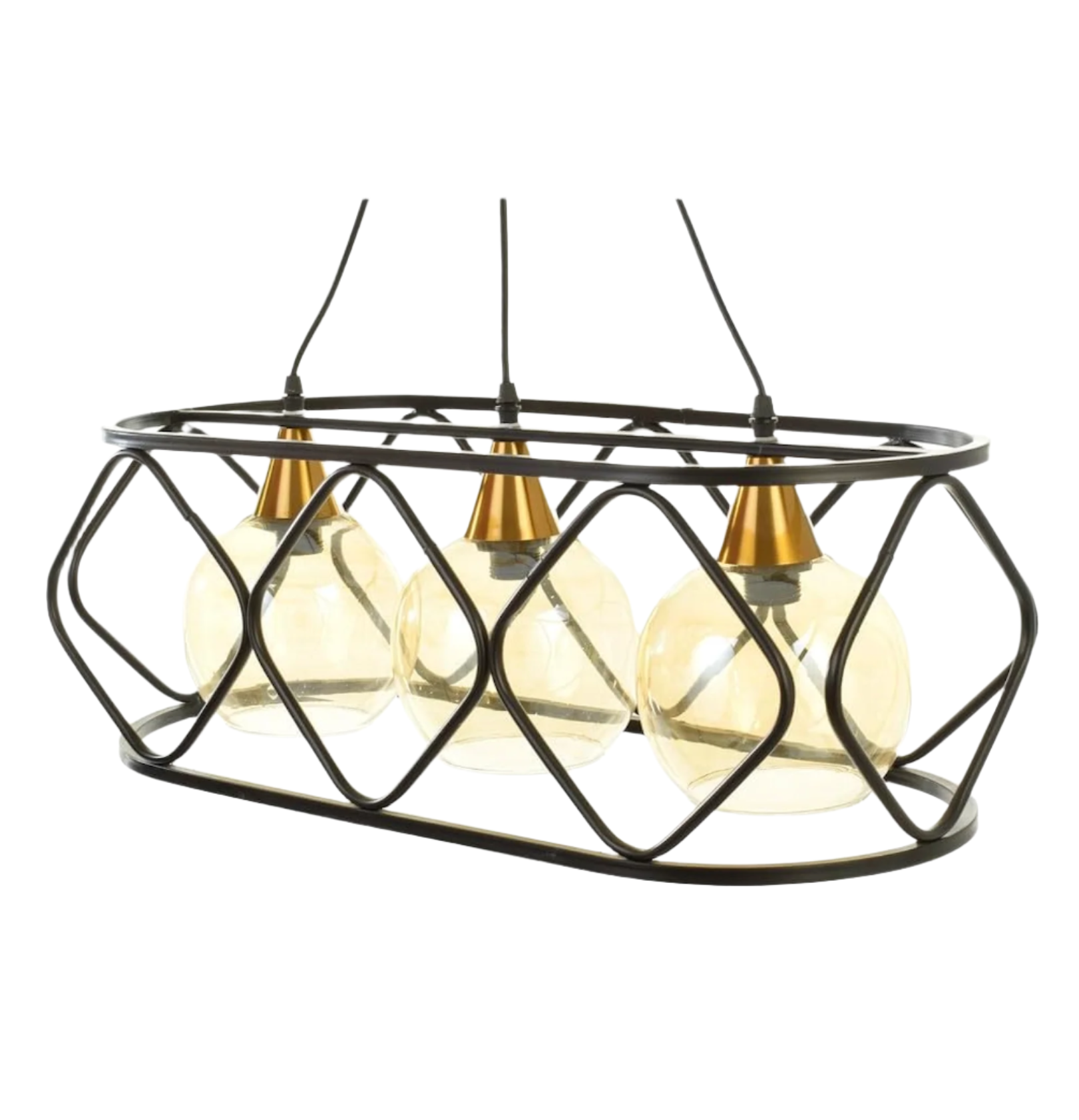Modern Chandelier (Oval Shape) - Black
