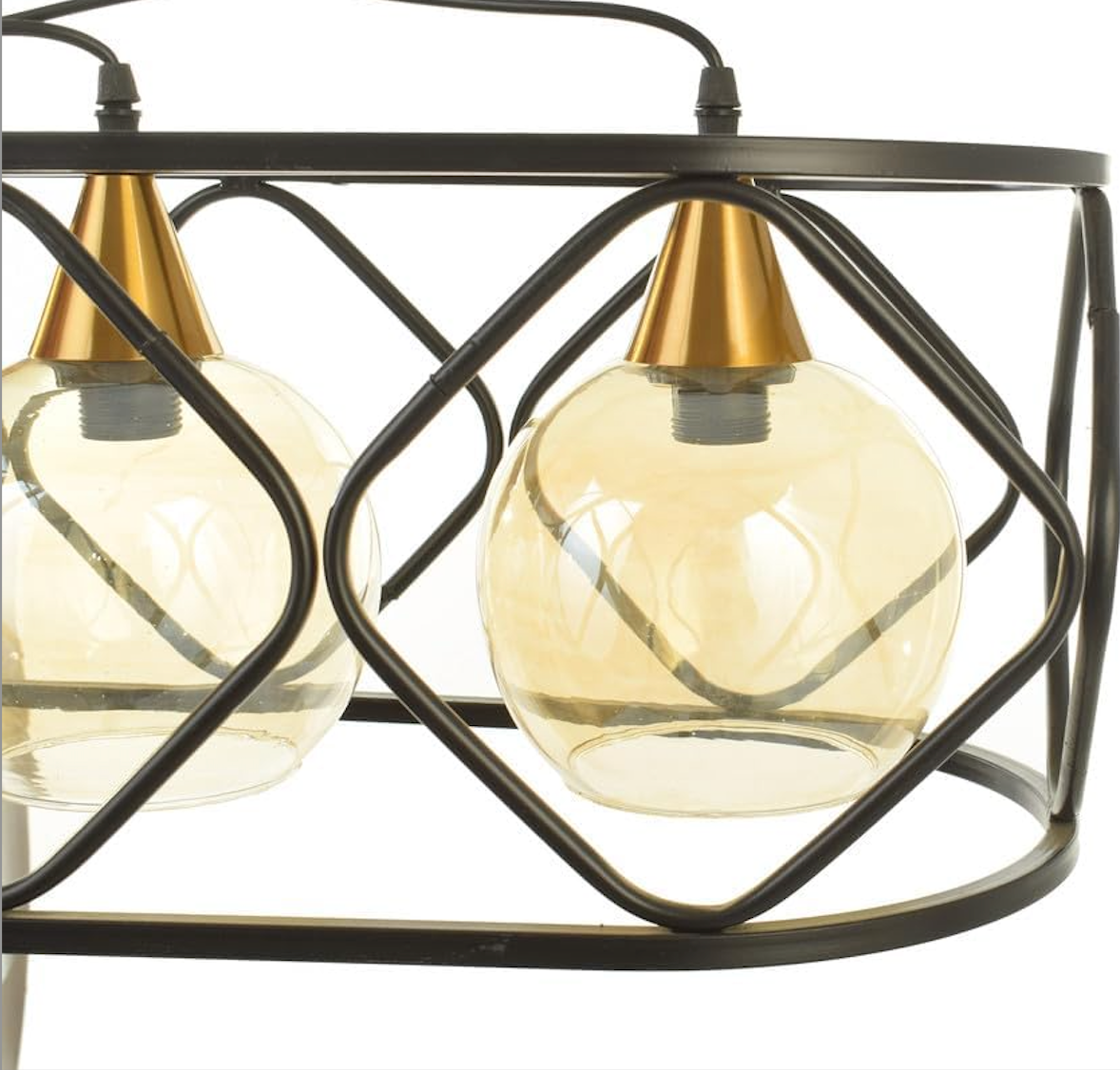 Modern Chandelier (Oval Shape) - Black