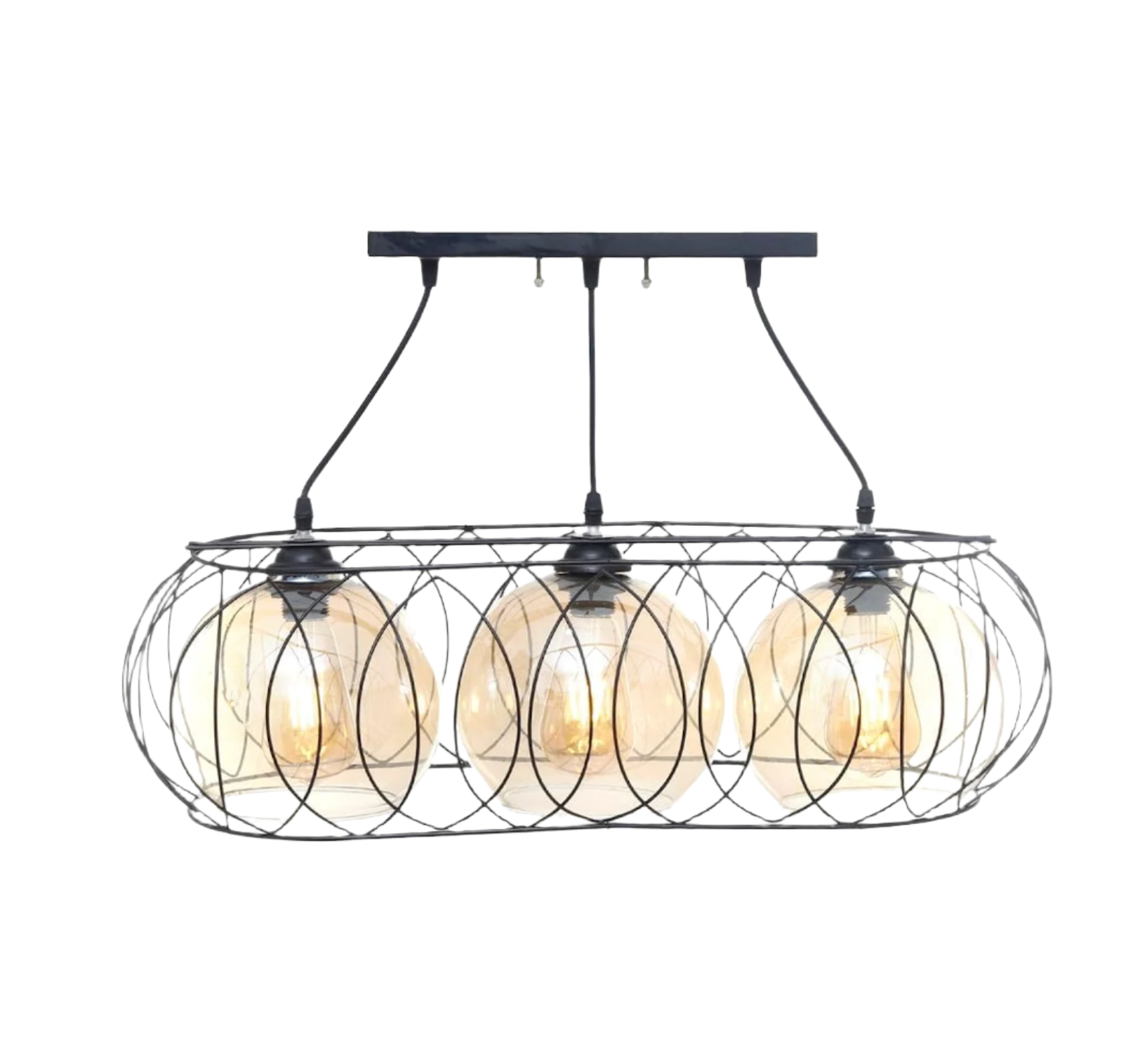 Modern Lashes shaped Chandelier Metal Oval 3 Bulbs