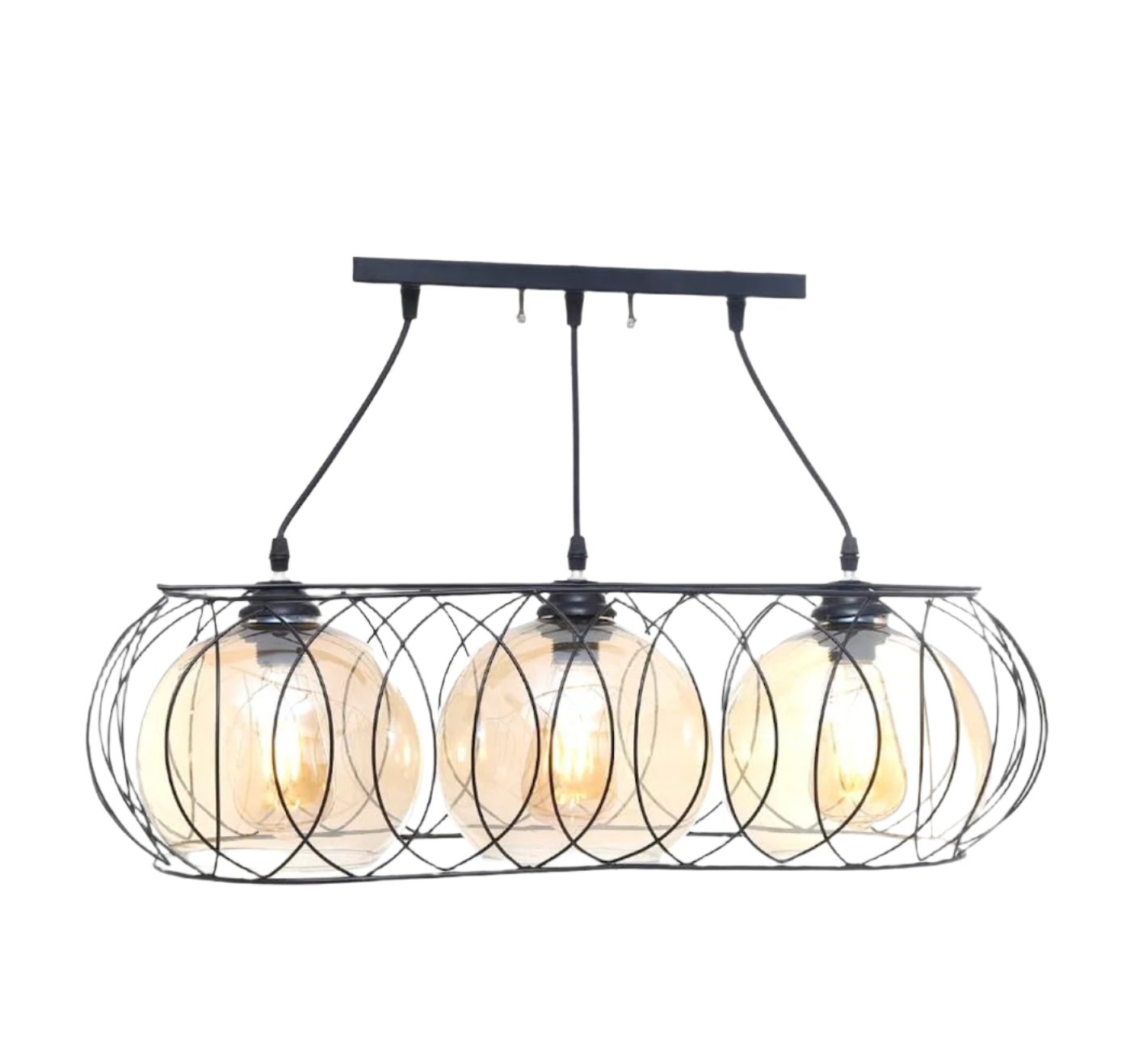 Modern Lashes shaped Chandelier Metal Oval 3 Bulbs