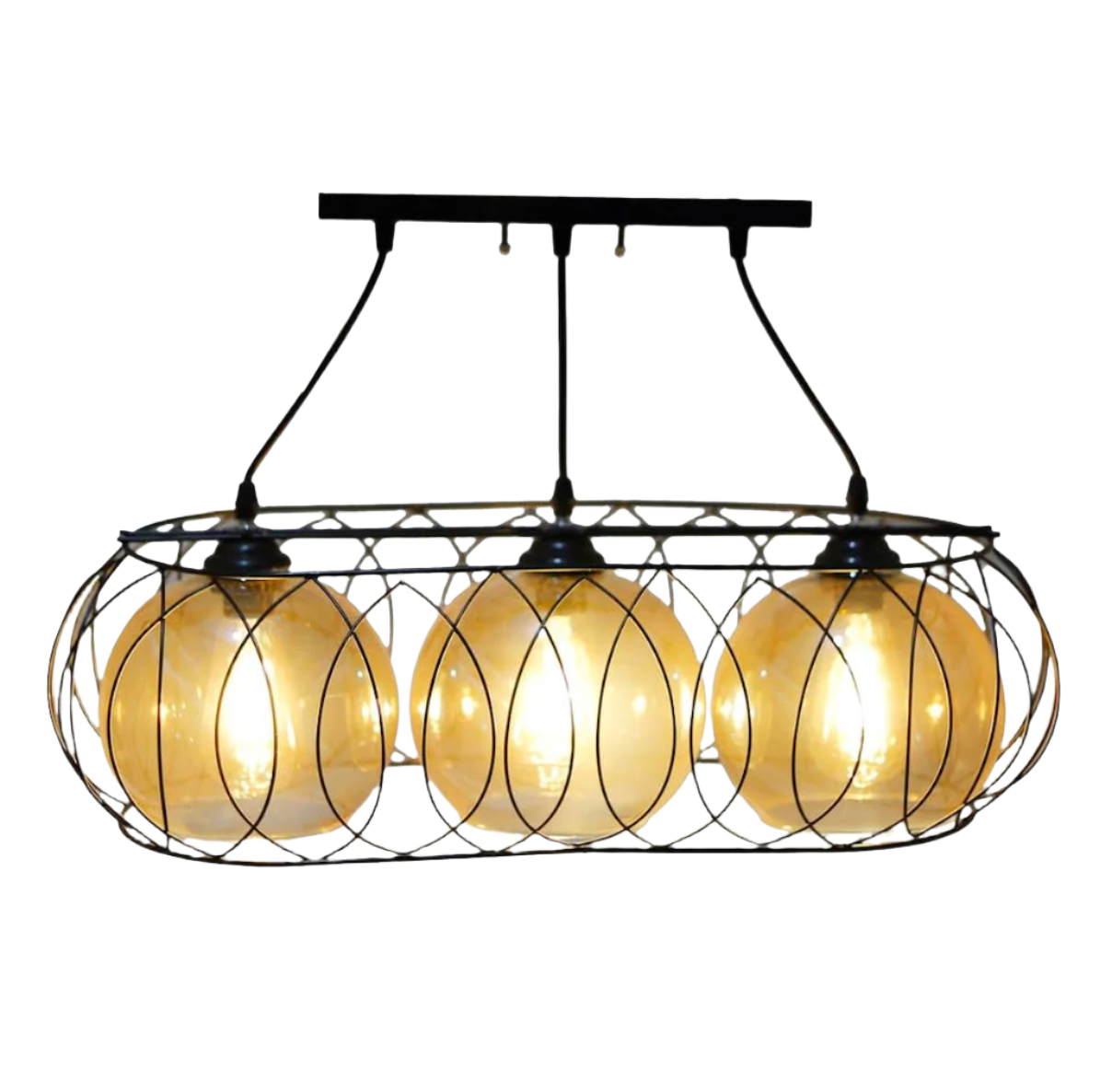 Modern Lashes shaped Chandelier Metal Oval 3 Bulbs