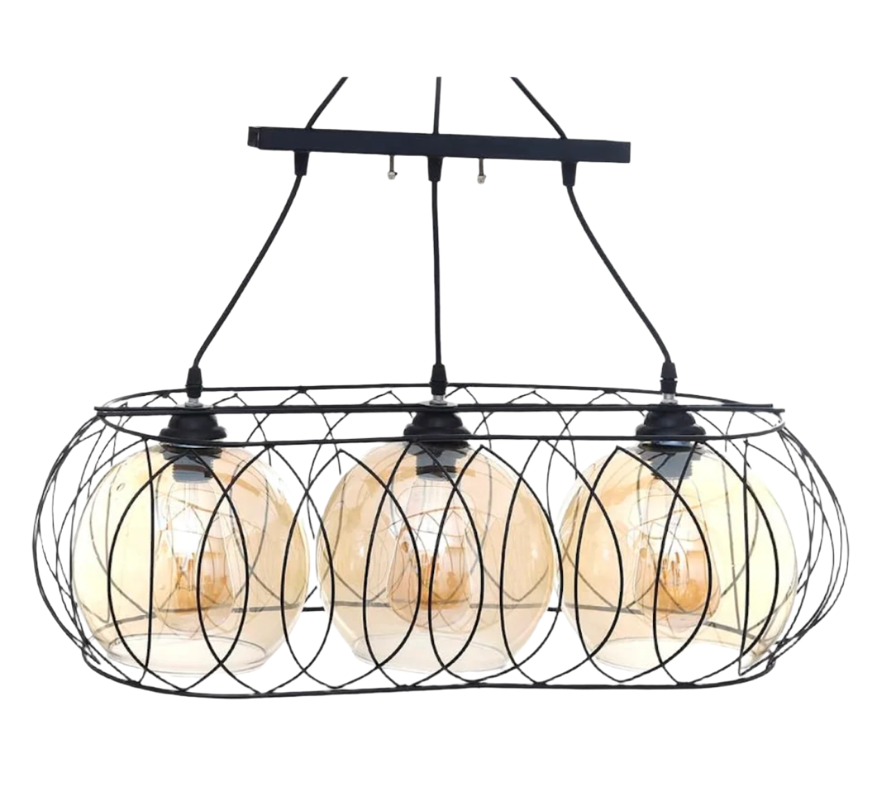 Modern Lashes shaped Chandelier Metal Oval 3 Bulbs