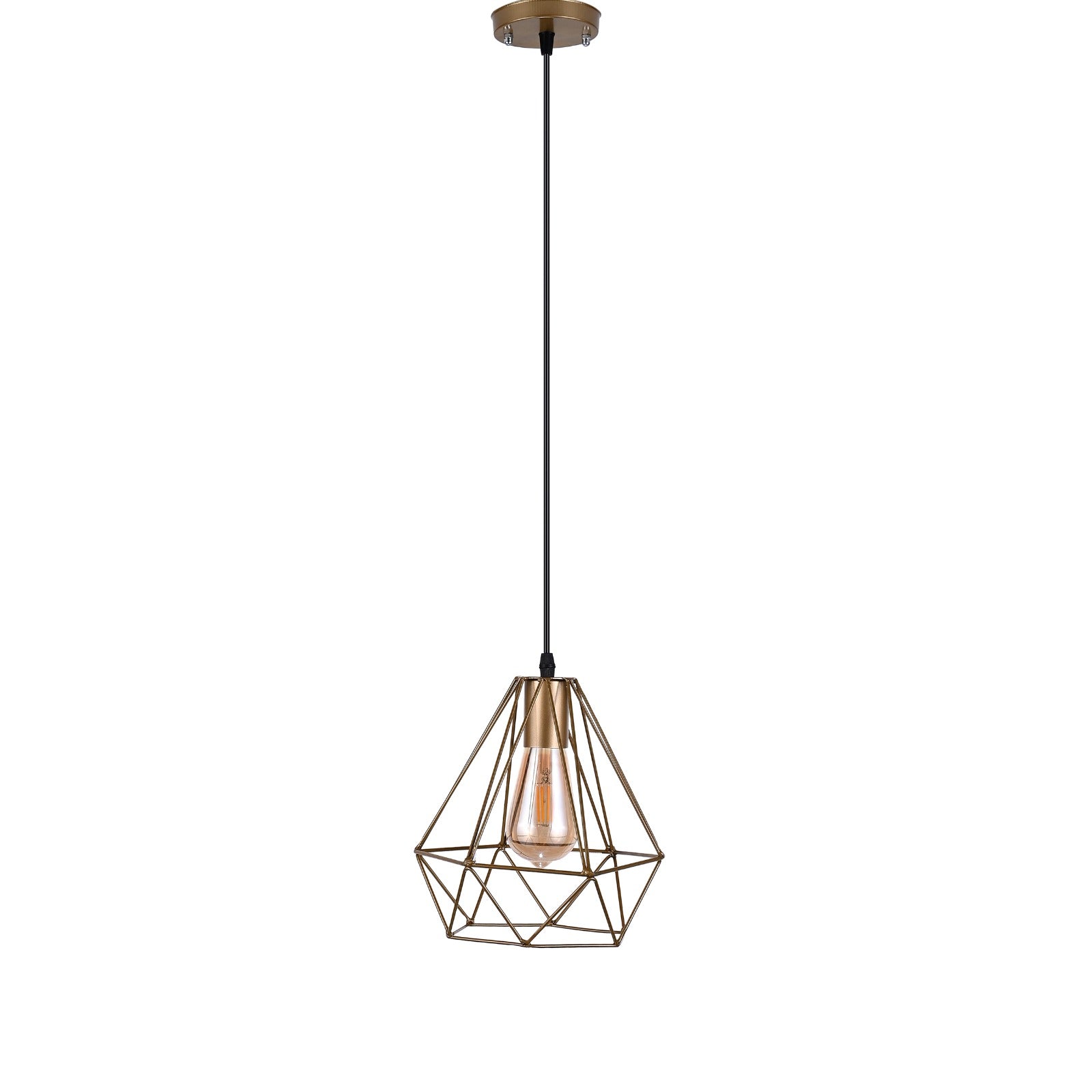 Diamond pendant light, 1 lamp, gold