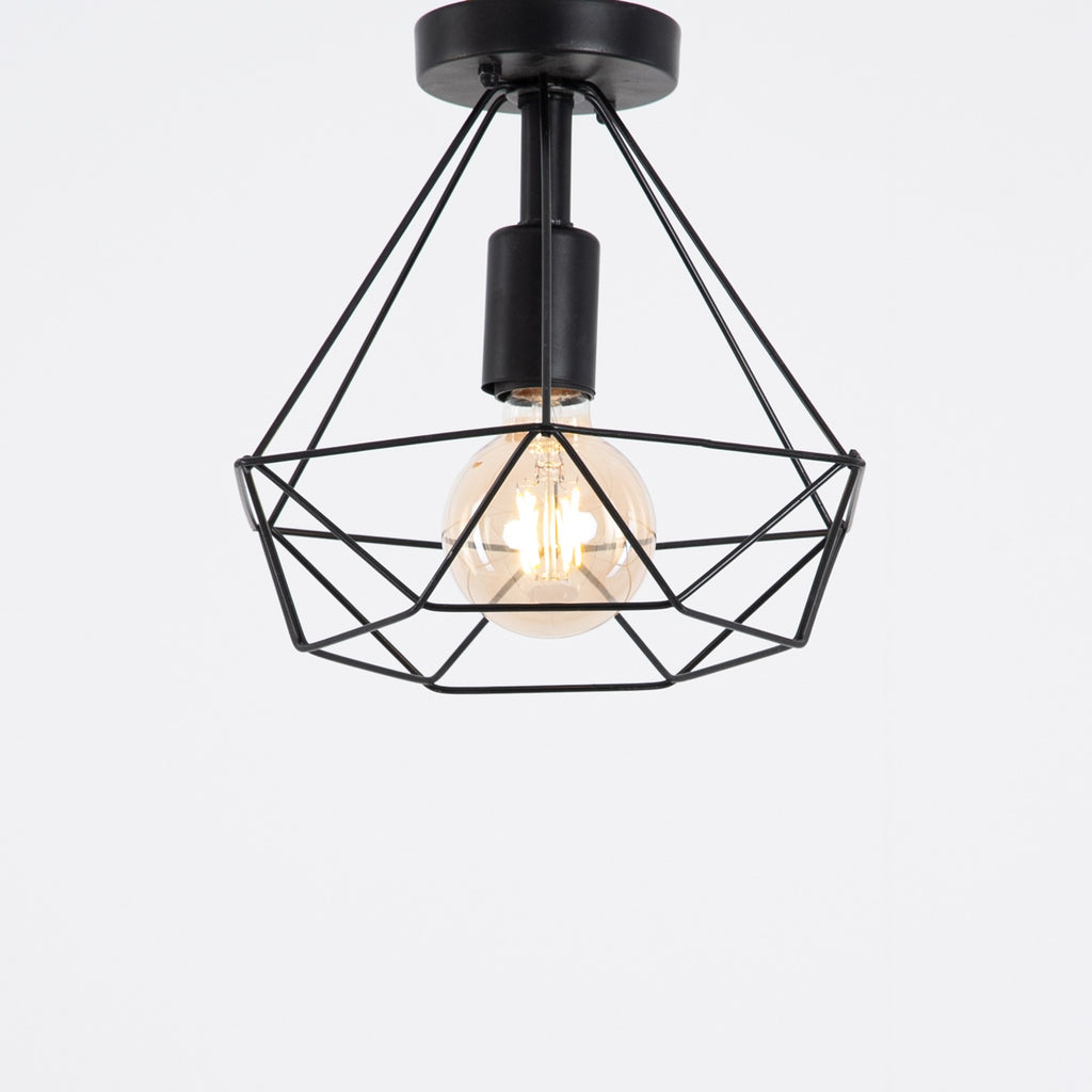 Sparked 1 Bulb Black Pendant