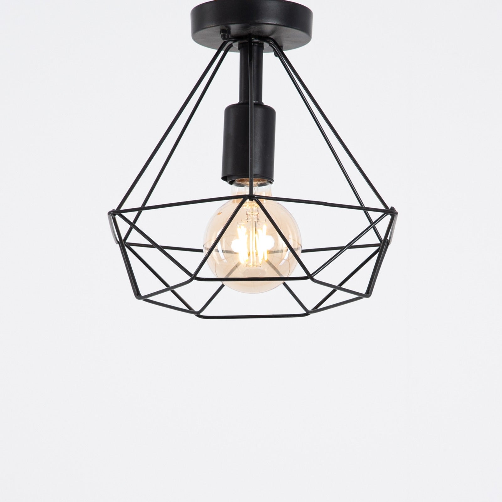 Sparked 1 Bulb Black Pendant